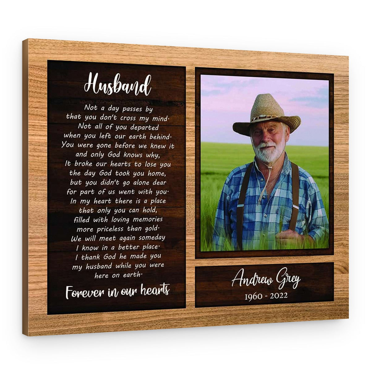 Forever In Our Hearts Memorial Photo Canvas – Canvas Print