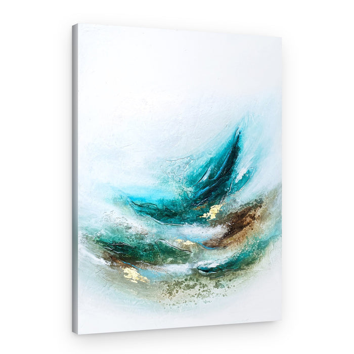 Fluid Teal Gold – Canvas Print