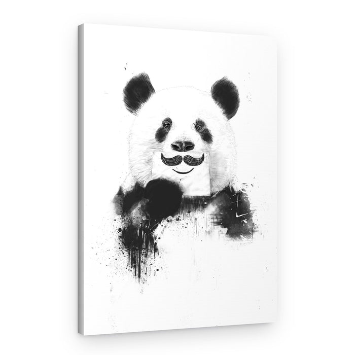 Panda Mustache Smile – Canvas Print