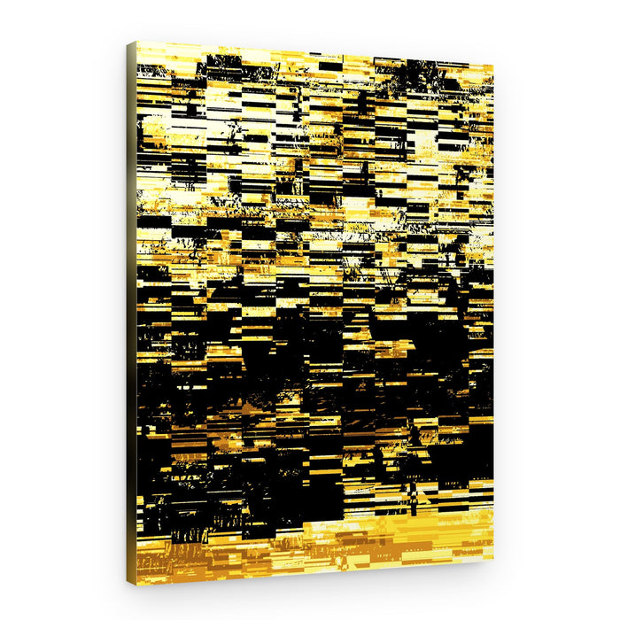 Golden Glitch Abstract – Canvas Print