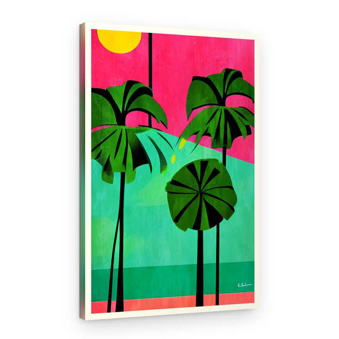 Pink Sky Tropical Palms – Canvas Print