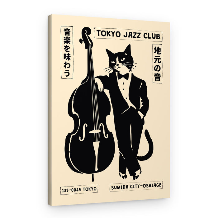 Tokyo Jazz Club Cat – Canvas Print