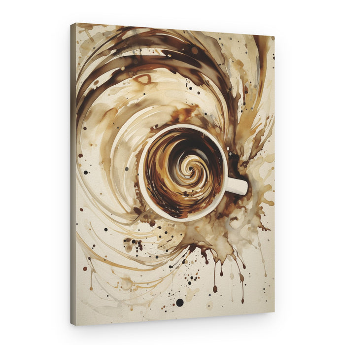 Coffee Swirl Splash – Canvas Print