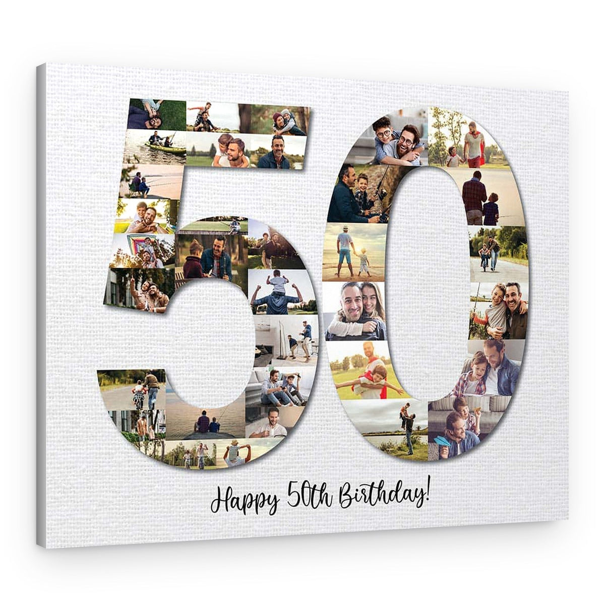 Happy 50th Birthday Photo Collage Canvas Print – Canvas Print