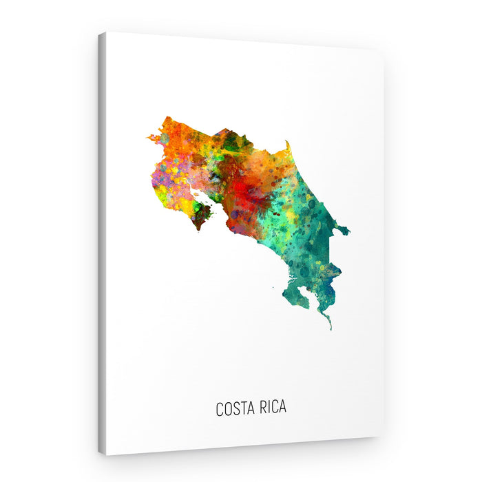 Vibrant Costa Rica Map – Canvas Print