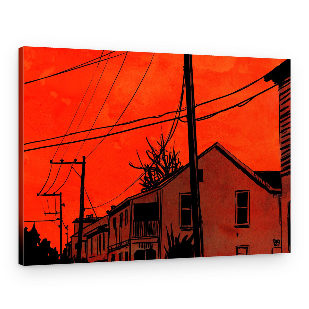 Red Sky Neighborhood – Canvas Print
