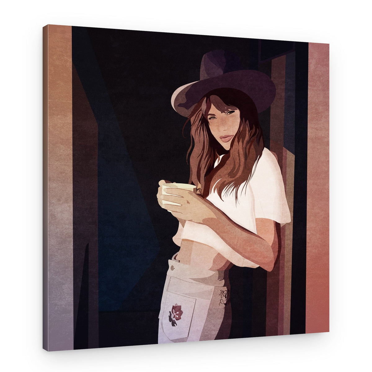 Morning Coffee Charm – Canvas Print