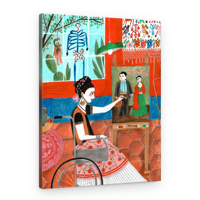 Frida in the blue house – Canvas Print