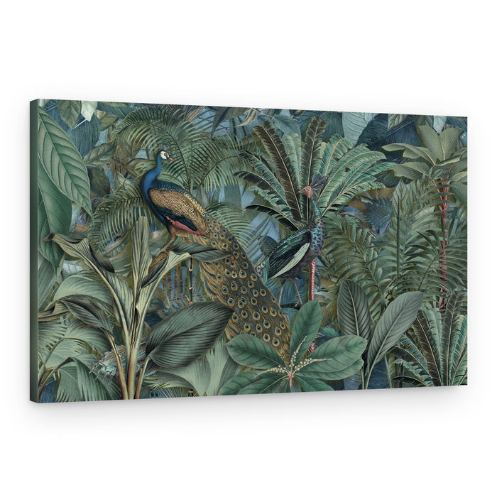 Lush Jungle Peacocks – Canvas Print