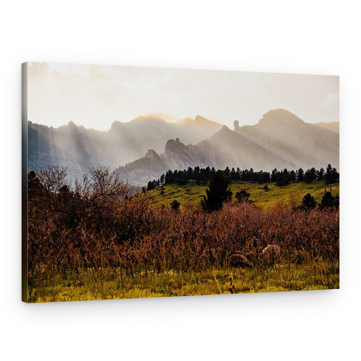 Sunlit Mountain Serenity – Canvas Print