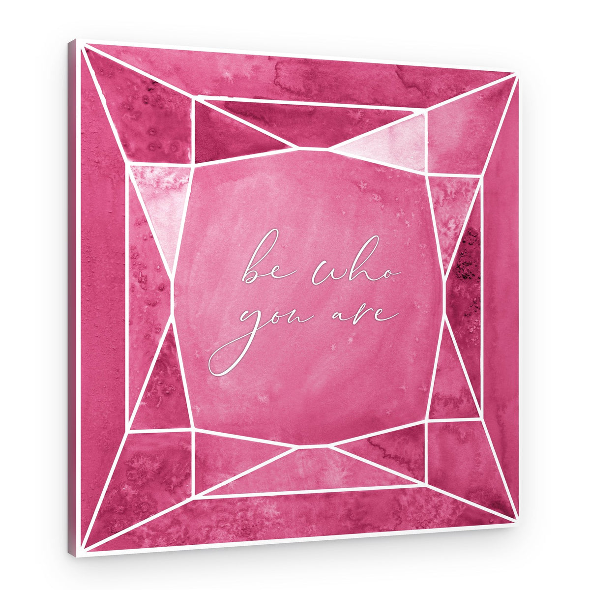Pink Geometric Be Who You Are – Canvas Print