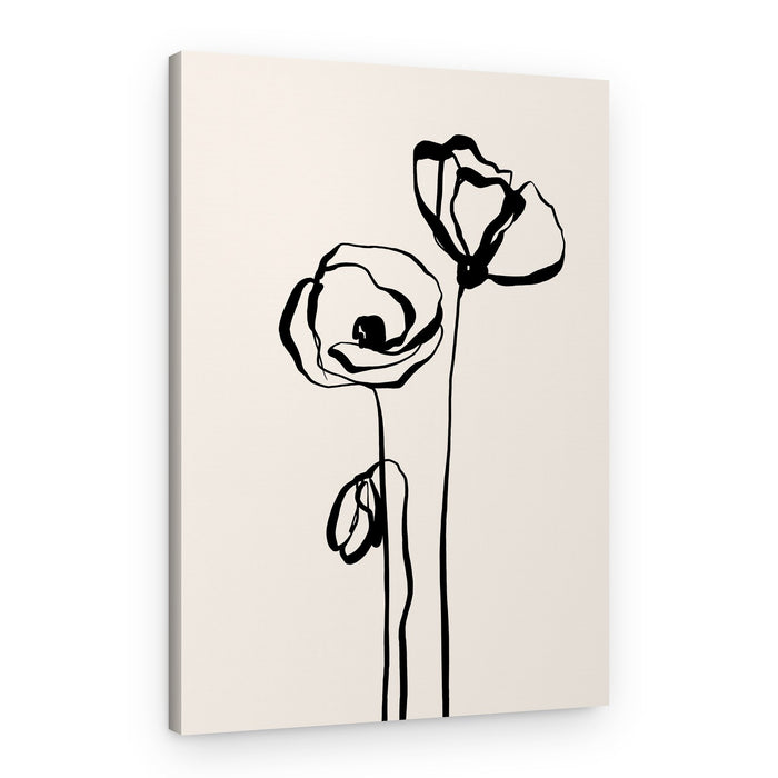 Minimalist Black Poppies – Canvas Print