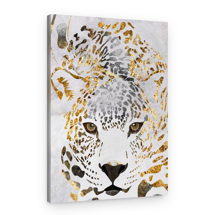 Golden Leopard Gaze – Canvas Print