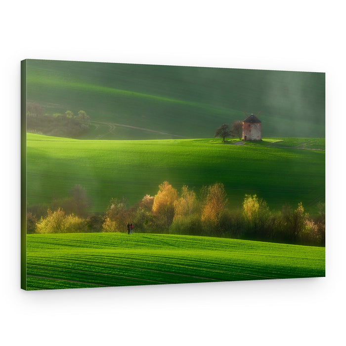 Rolling Green Fields Windmill – Canvas Print