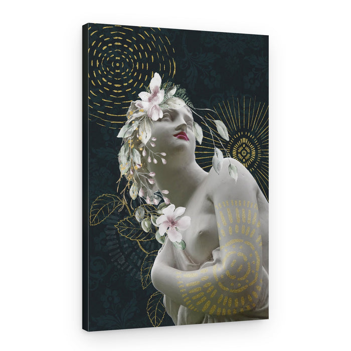 Serene Floral Goddess – Canvas Print