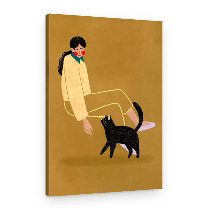 Cozy Cat Companion – Canvas Print