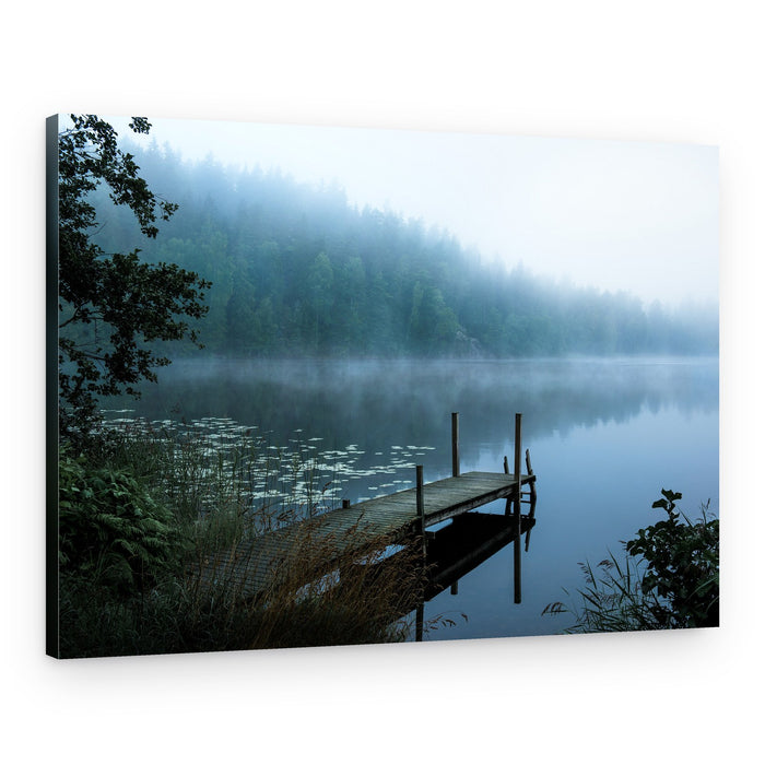 Misty Lake Dock – Canvas Print