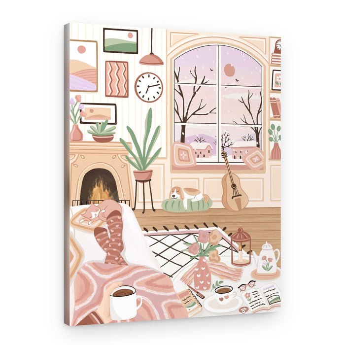 Cozy Winter Home – Canvas Print