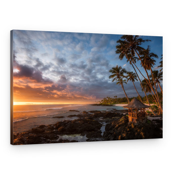Vibrant Tropical Sunset Beach – Canvas Print