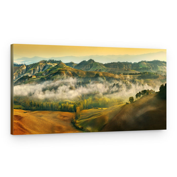 Misty Valley Sunrise – Canvas Print