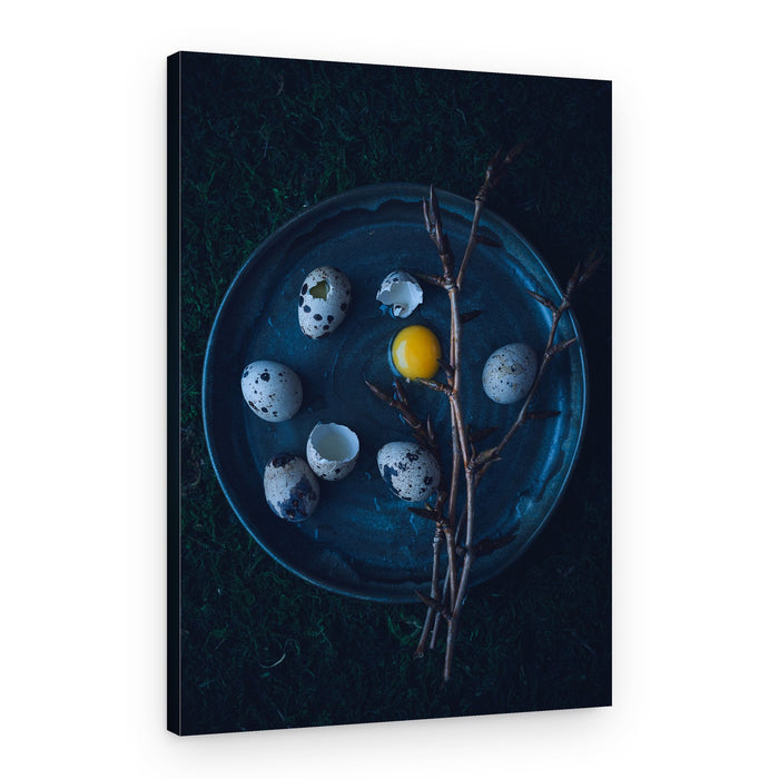 Moody Quail Eggs – Canvas Print