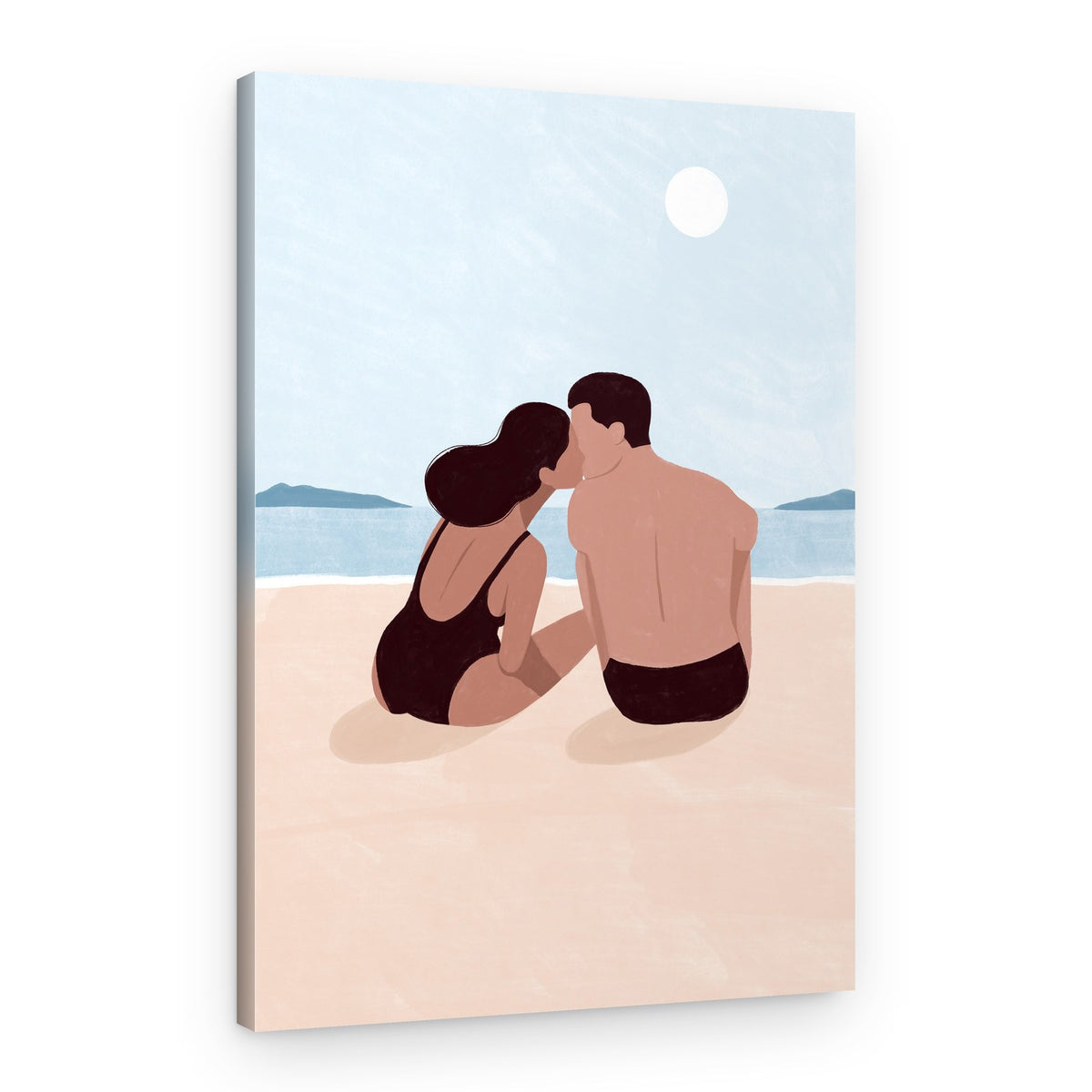Romantic Beach Kiss – Canvas Print