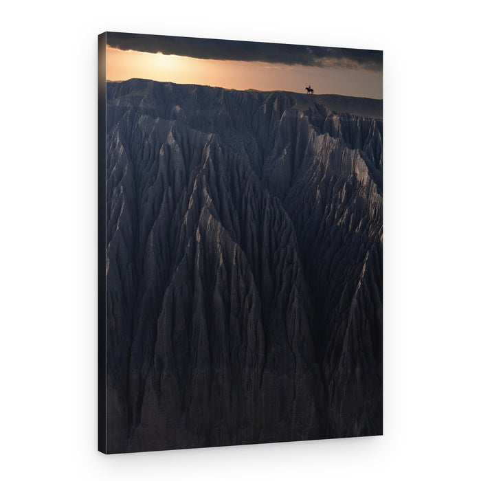Lone Rider Canyon Sunset – Canvas Print