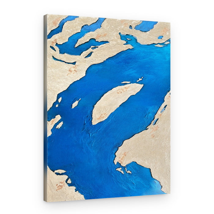 Winding Blue River Landscape – Canvas Print