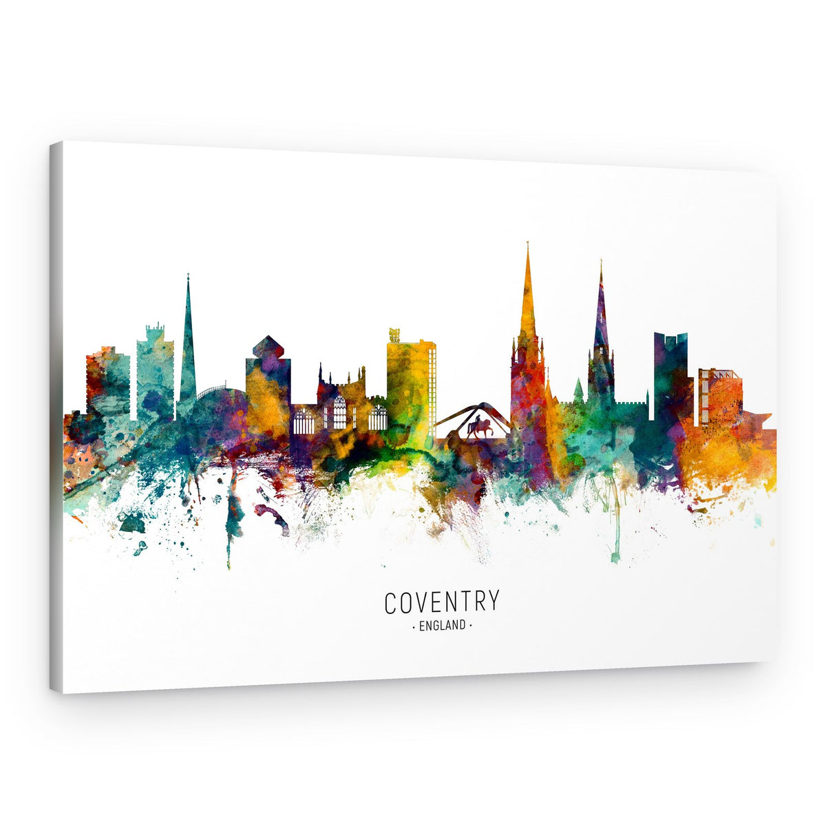 Vibrant Coventry Skyline – Canvas Print