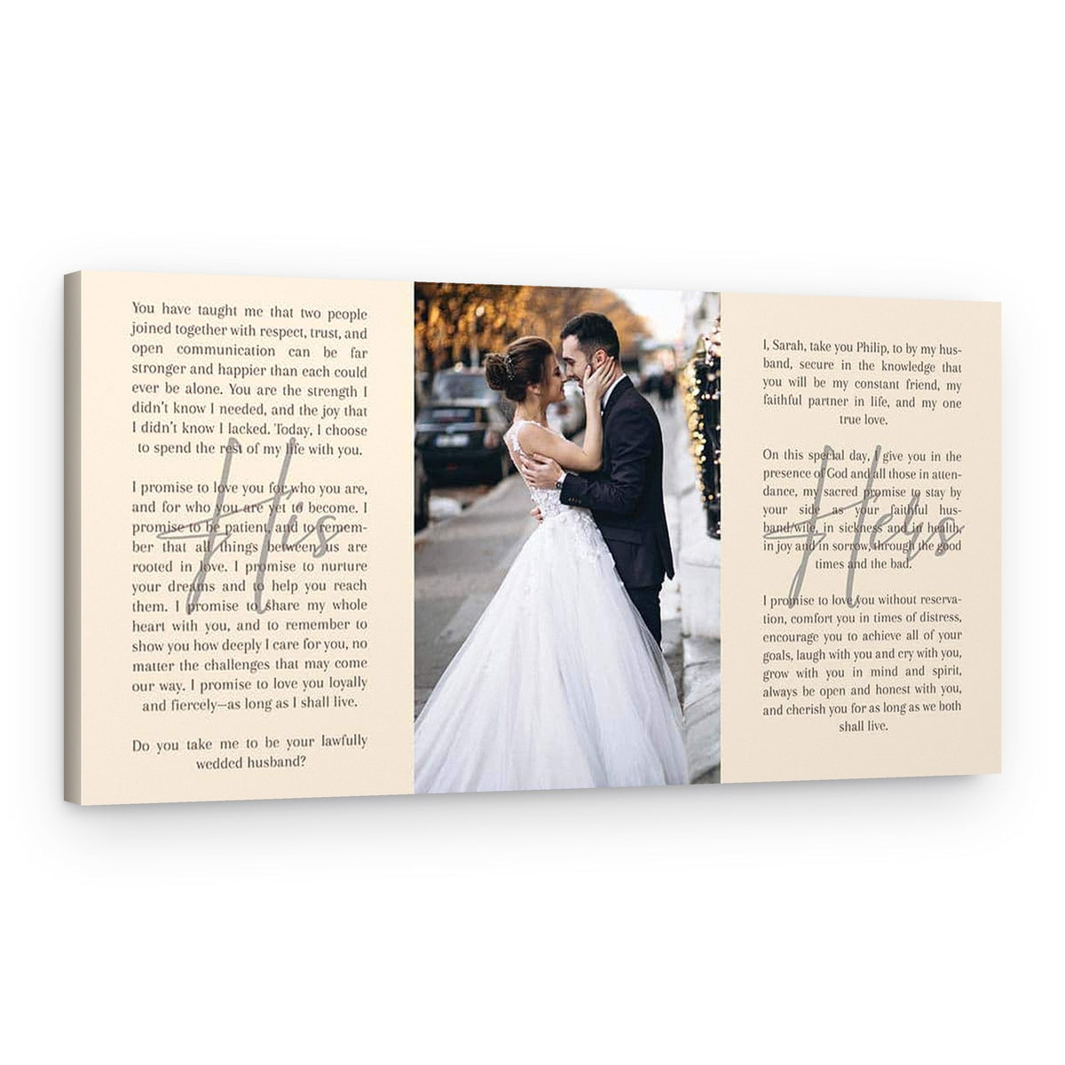 Wedding Vow His And Her Personalized Photo Canvas Print – Canvas Print