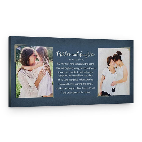 Mother and Daughter Poem Photo Canvas Print, Gift for Mom