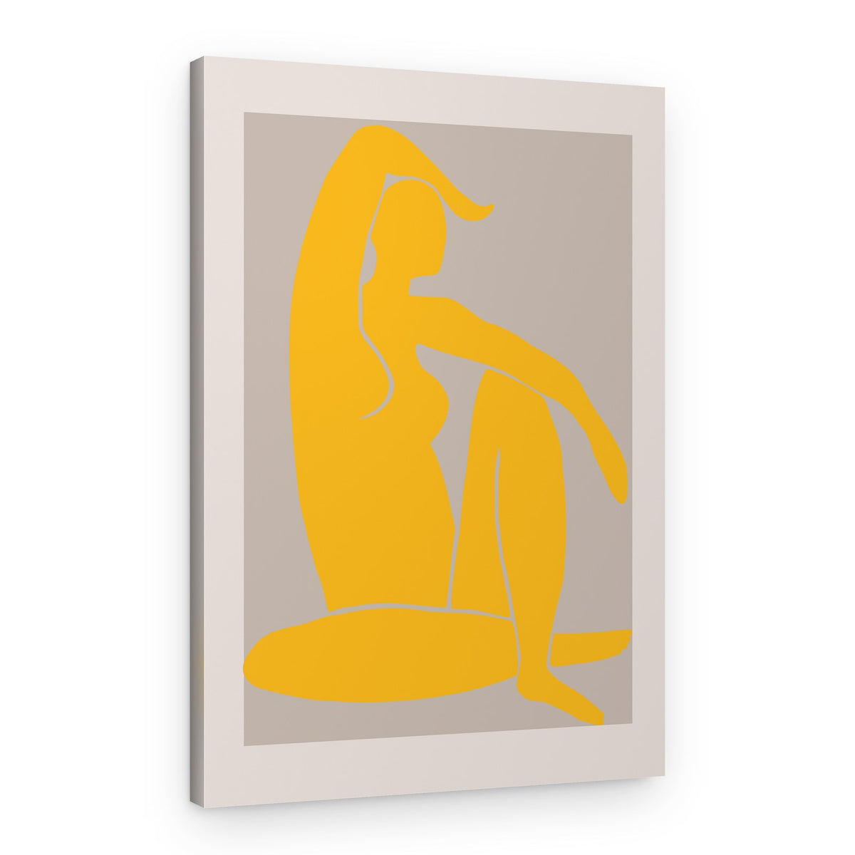 Yellow Seated Figure – Canvas Print