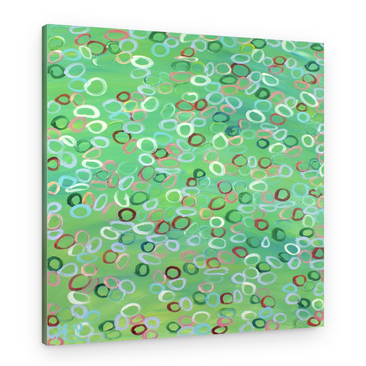 Vibrant Green Ovals – Canvas Print