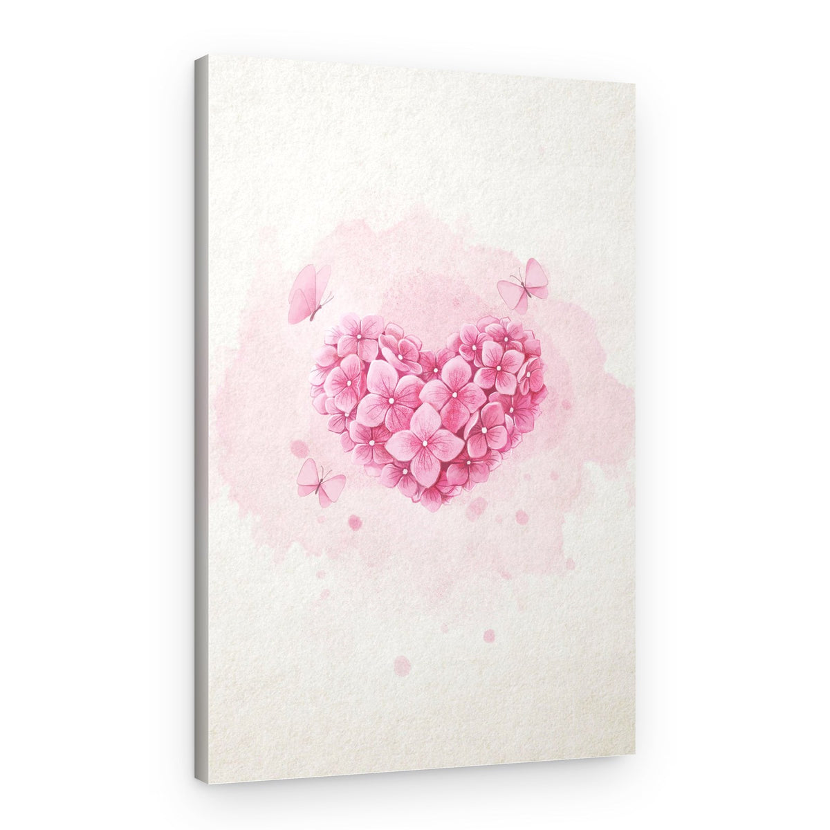 Sweet Pink Floral Heart – Canvas Print