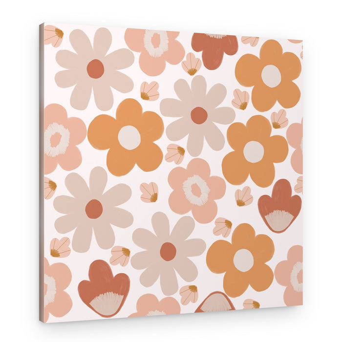 Retro Floral Blooms – Canvas Print