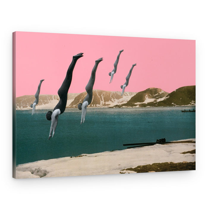 Pink Sky Divers – Canvas Print