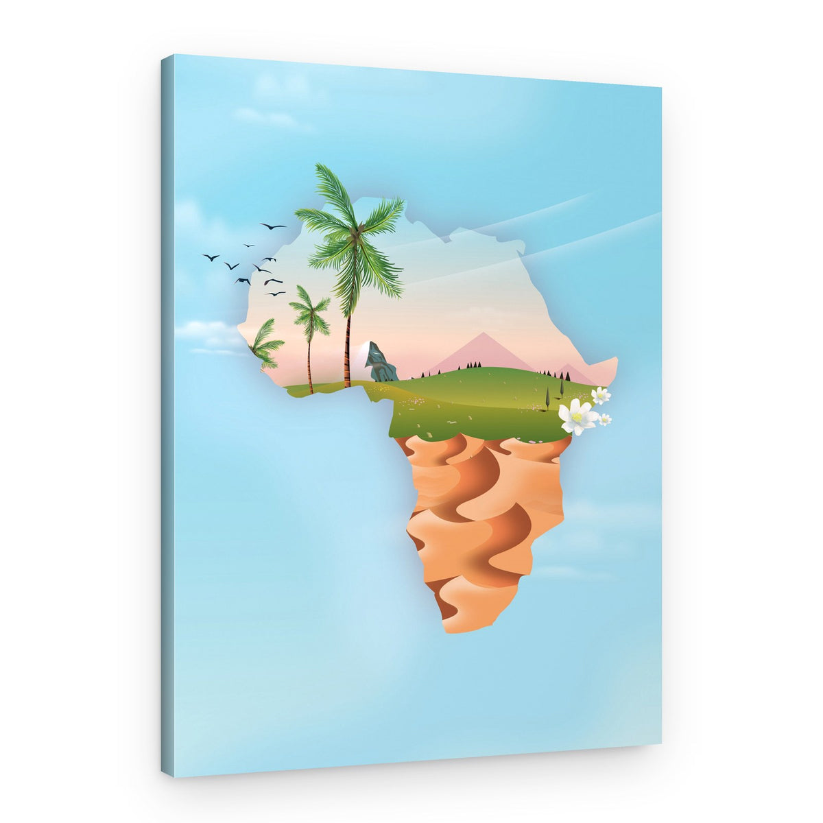 Africa Landscape Map – Canvas Print