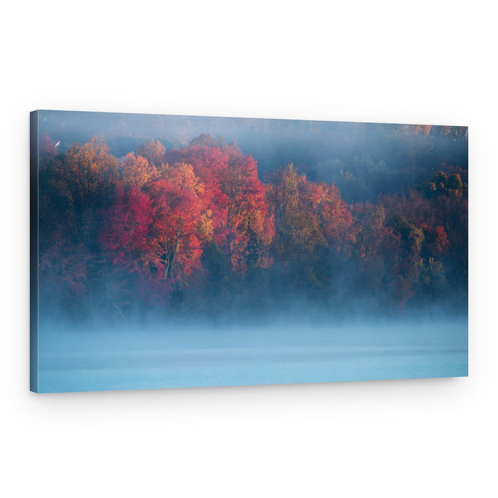 Misty Autumn Lake – Canvas Print