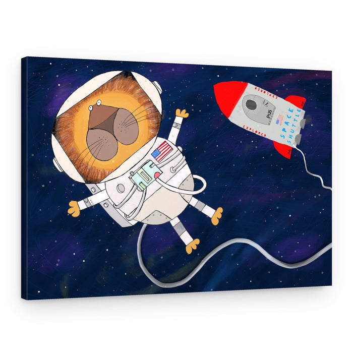 Lion Astronaut Explorer – Canvas Print