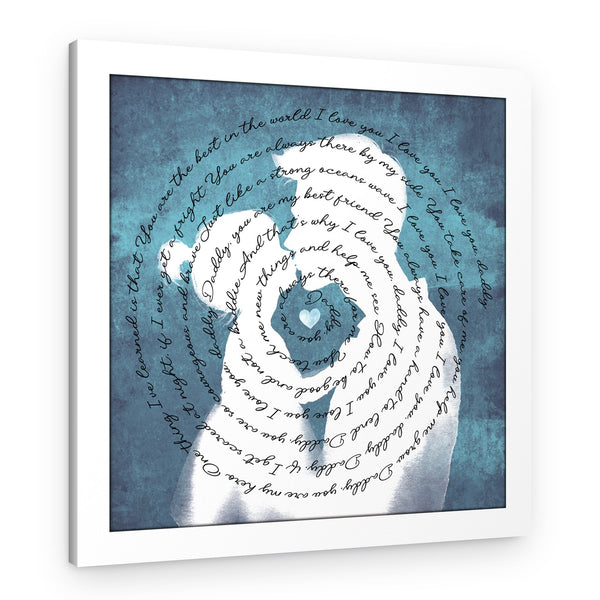 Personalized Father and Daughter Song Lyric Canvas Print – Spiral Design