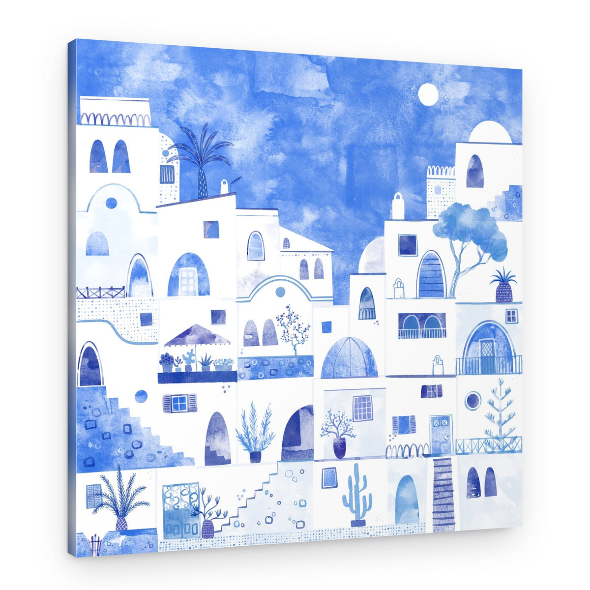 Santorini Blue Village – Canvas Print