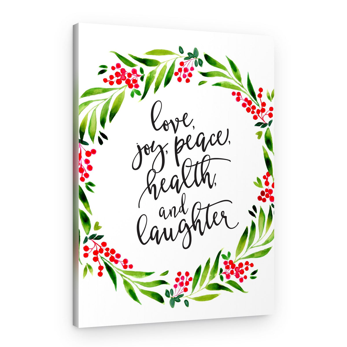 Joyful Holiday Wreath – Canvas Print