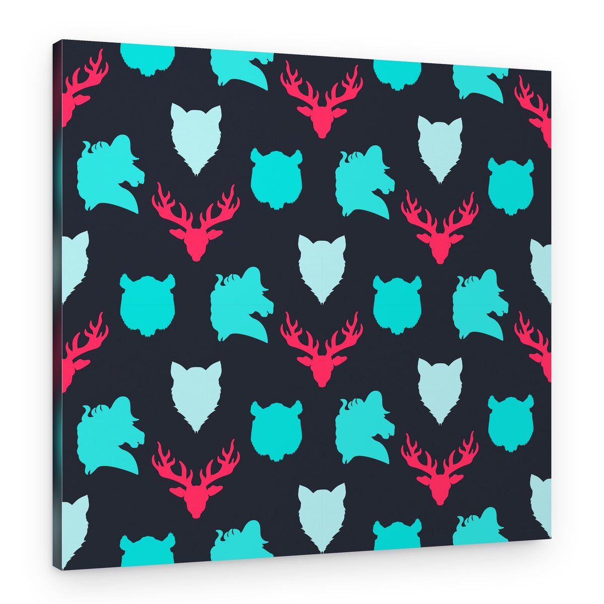Rustic Wildlife Silhouettes – Canvas Print
