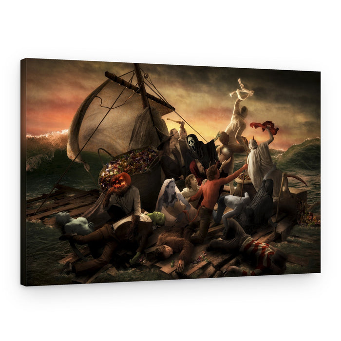 Raft of Halloween Monsters – Canvas Print