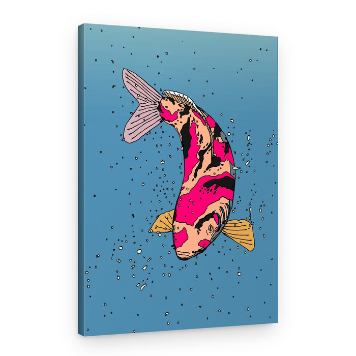 Vibrant Swimming Koi – Canvas Print