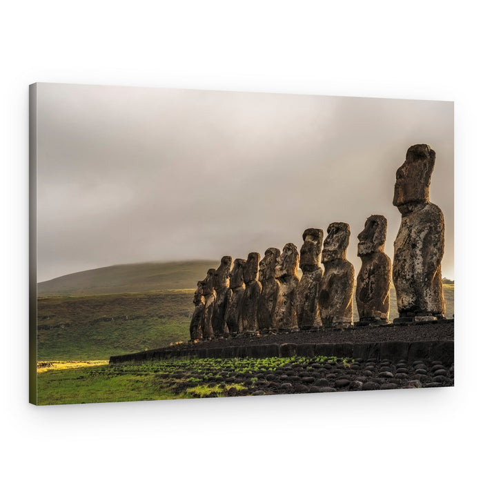 Ancient Moai Sentinels – Canvas Print