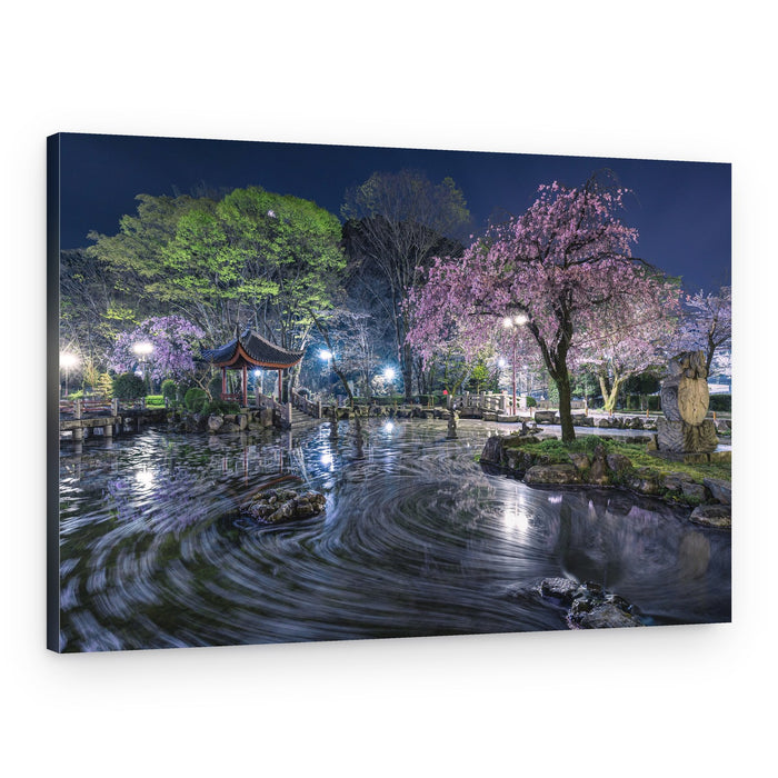 Cherry Blossom Night Garden – Canvas Print