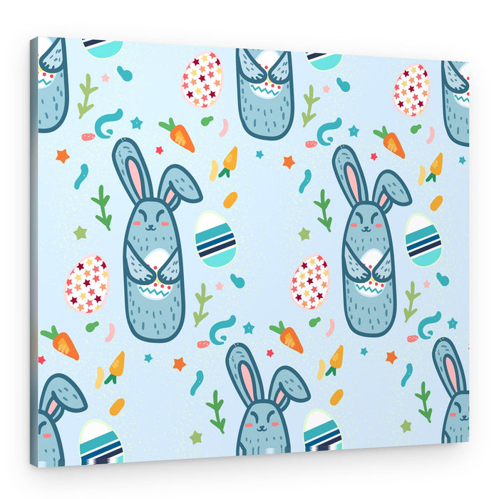 Cute Bunny Pattern – Canvas Print