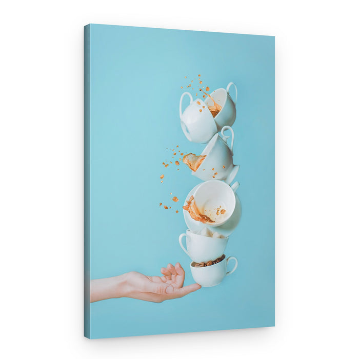Coffee Cup Cascade – Canvas Print