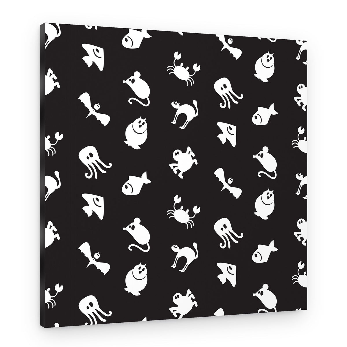Spooky Cute Animal Pattern – Canvas Print